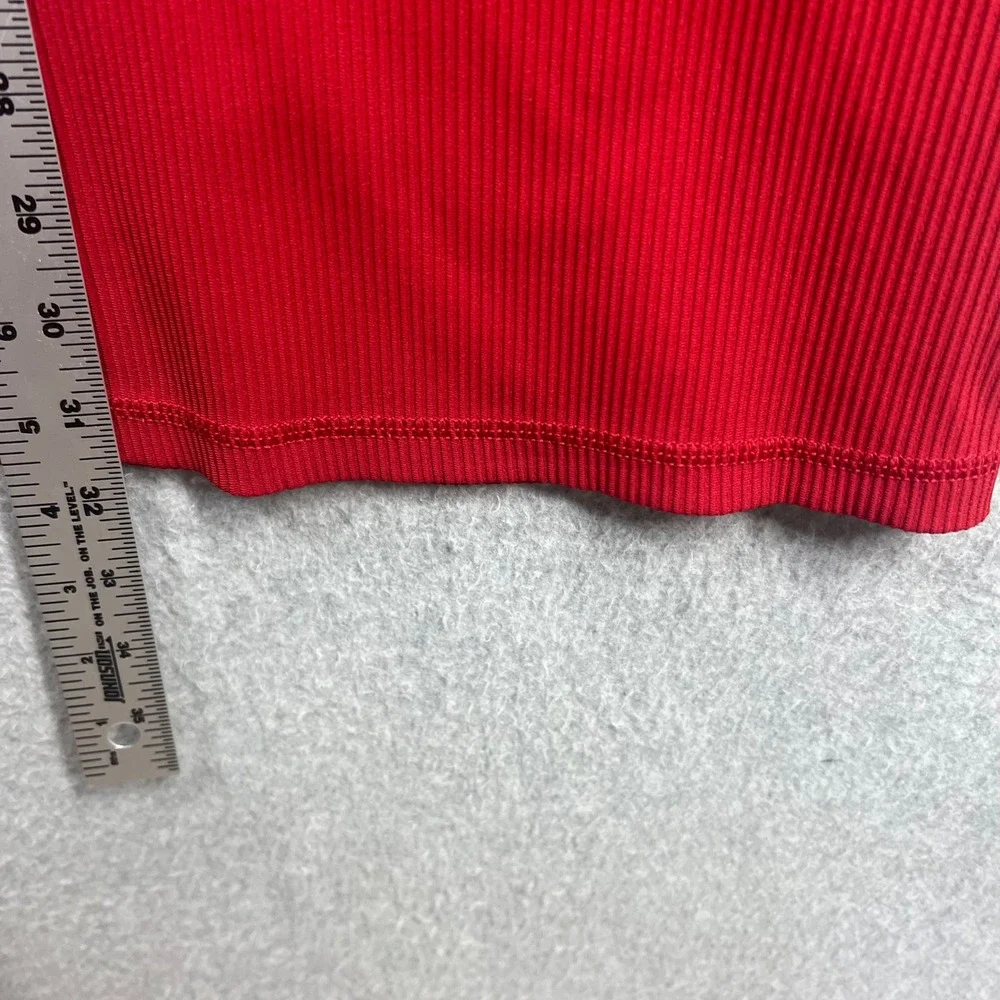 Athleta Salutation Stash Rib Flare Women XS Red Ribbed High Rise Yoga Leggings‎